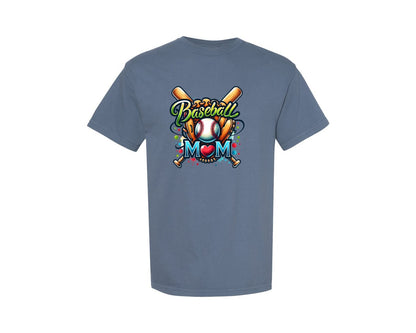 brand:Comfort Colors|color:Blue Jean|Baseball Mom Game Day Graphic T-Shirt