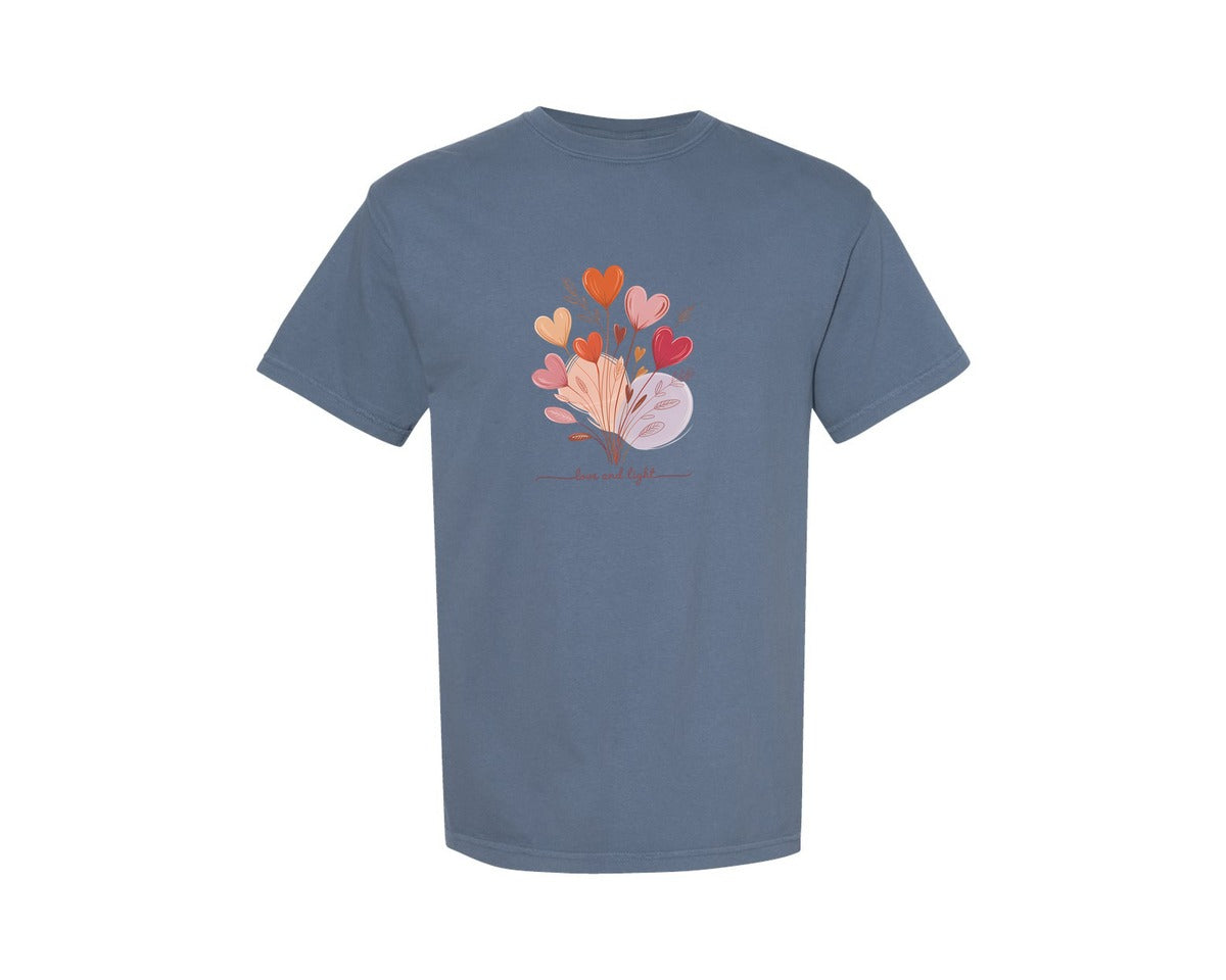 brand:Comfort Colors|color:Blue Jean|Love And Light Valentine Love Tree Graphic T-Shirt