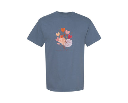 brand:Comfort Colors|color:Blue Jean|Love And Light Valentine Love Tree Graphic T-Shirt