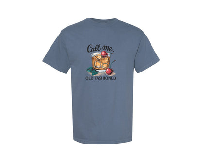 brand:Comfort Colors|color:Blue Jean|Call Me Old Fashioned Retro Whiskey 3 Graphic T-Shirt