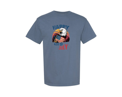 brand:Comfort Colors|color:Blue Jean|Happy 4Th July Usa Flag T Shirts Design Graphic T-Shirt