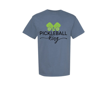 brand:Comfort Colors|color:Blue Jean|Pickleball King Design 3 Graphic T-Shirt