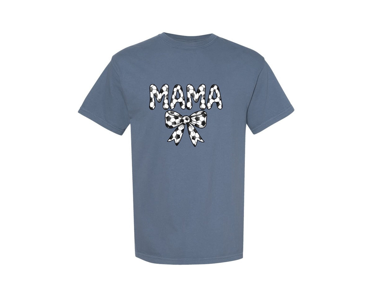 brand:Comfort Colors|color:Blue Jean|Coquette Bow Soccer Mama 2 Graphic T-Shirt