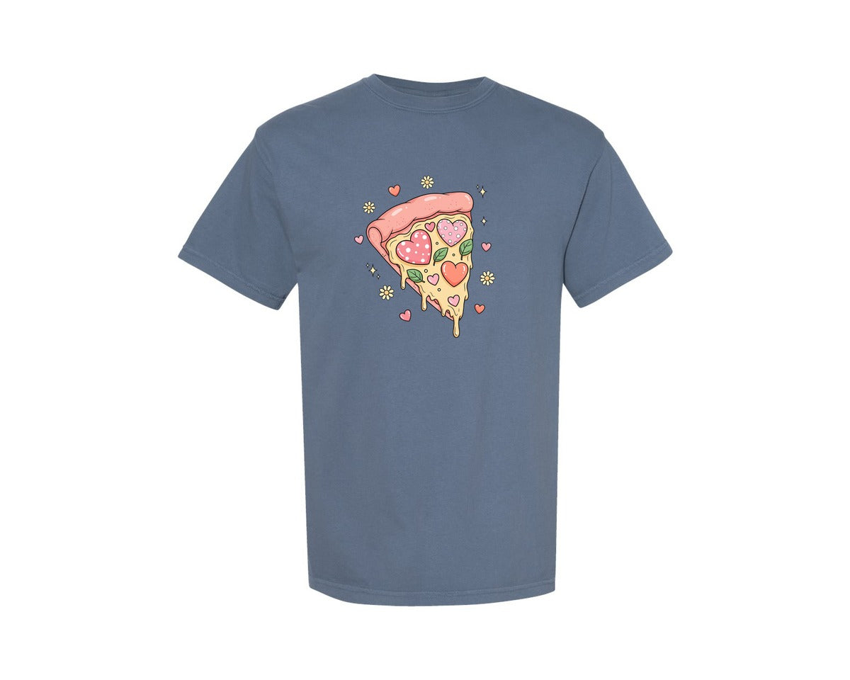 brand:Comfort Colors|color:Blue Jean|Valentine Pizza 2 Graphic T-Shirt