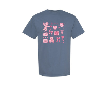 brand:Comfort Colors|color:Blue Jean|Be Mine Valentine Valentines Day 5 Graphic T-Shirt