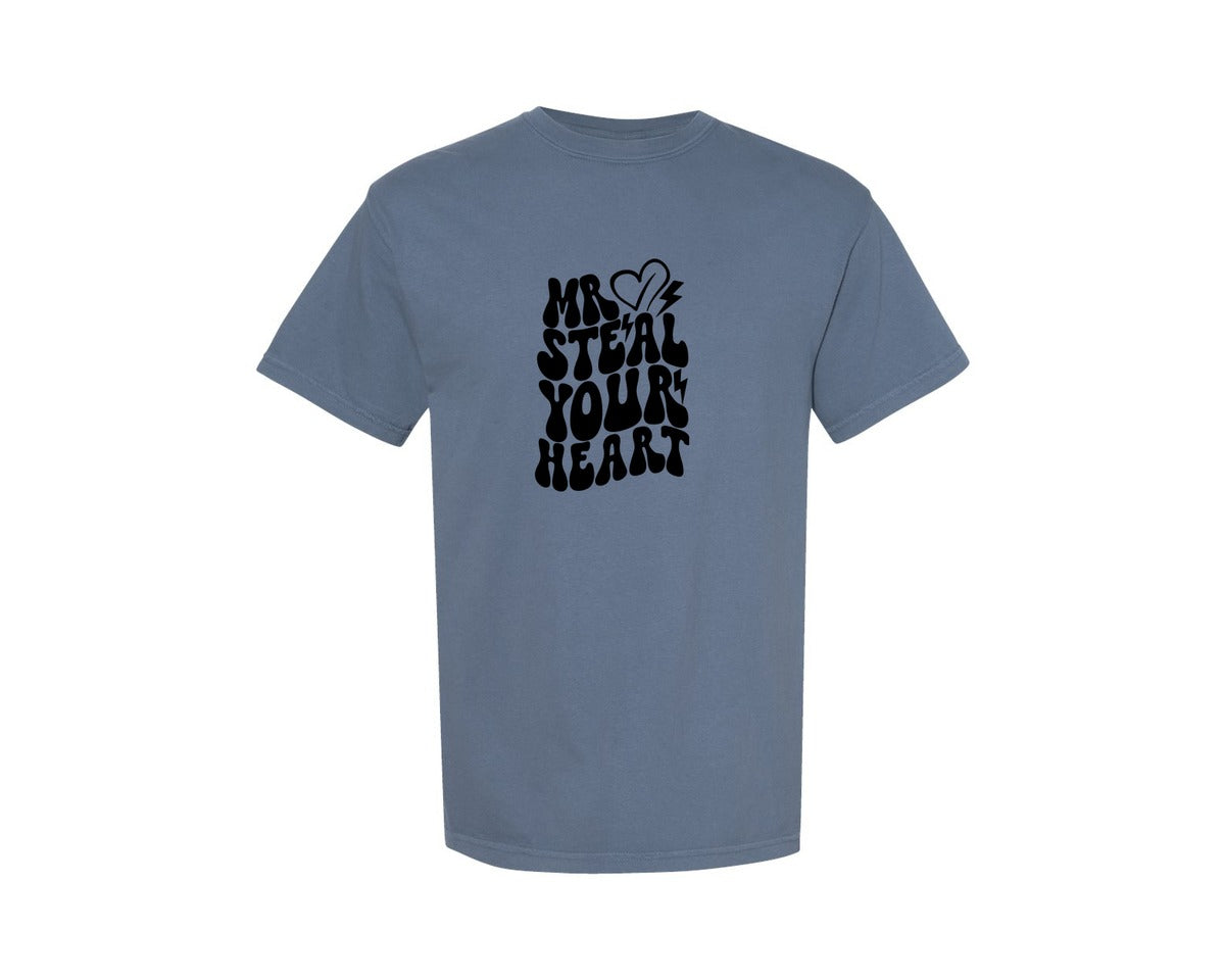 brand:Comfort Colors|color:Blue Jean|Mr Steal Your Heart 44 Graphic T-Shirt