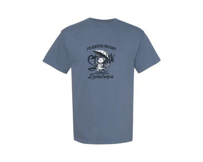 brand:Comfort Colors|color:Blue Jean|Ive Survived Too Many Storms Cat Shirt Graphic T-Shirt