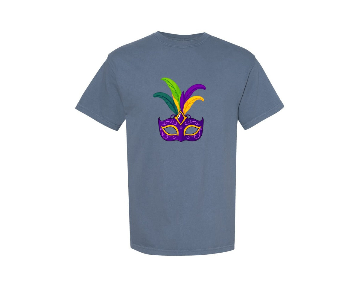 brand:Comfort Colors|color:Blue Jean|Mardi Gras Mask T Shirt Design 4 Graphic T-Shirt