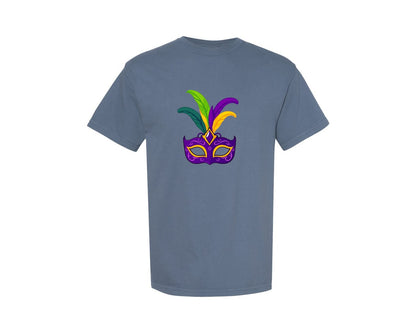 brand:Comfort Colors|color:Blue Jean|Mardi Gras Mask T Shirt Design 4 Graphic T-Shirt