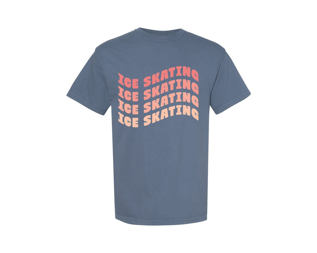 brand:Comfort Colors|color:Blue Jean|Retro Ice Skating T Shirt Design Graphic T-Shirt