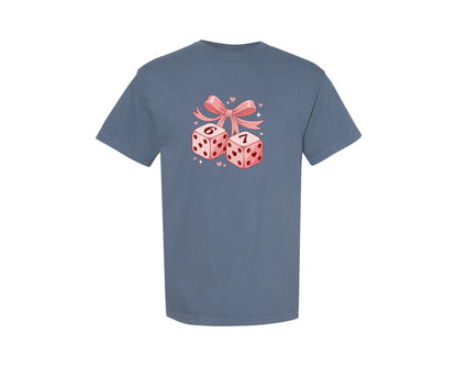 brand:Comfort Colors|color:Blue Jean|Six Seven Dice 6 7 Valentine Day Graphic T-Shirt
