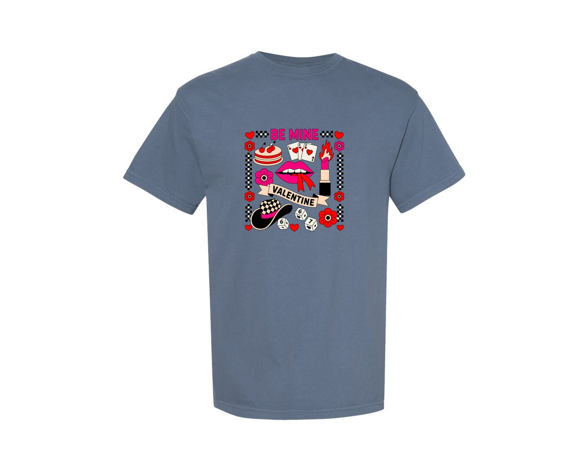 brand:Comfort Colors|color:Blue Jean|Be Mine Valentine Western Valentine Graphic T-Shirt