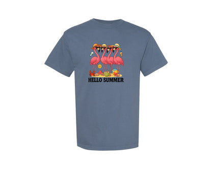 brand:Comfort Colors|color:Blue Jean|Hello Summer T Shirt Design 126 Graphic T-Shirt