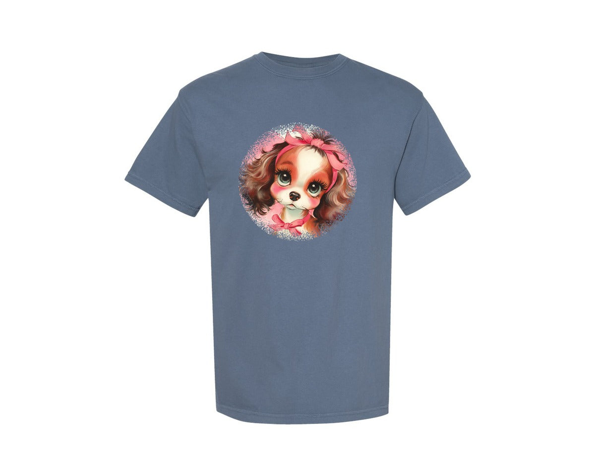 brand:Comfort Colors|color:Blue Jean|Vintage Valentine Round Tshirt 36 Graphic T-Shirt