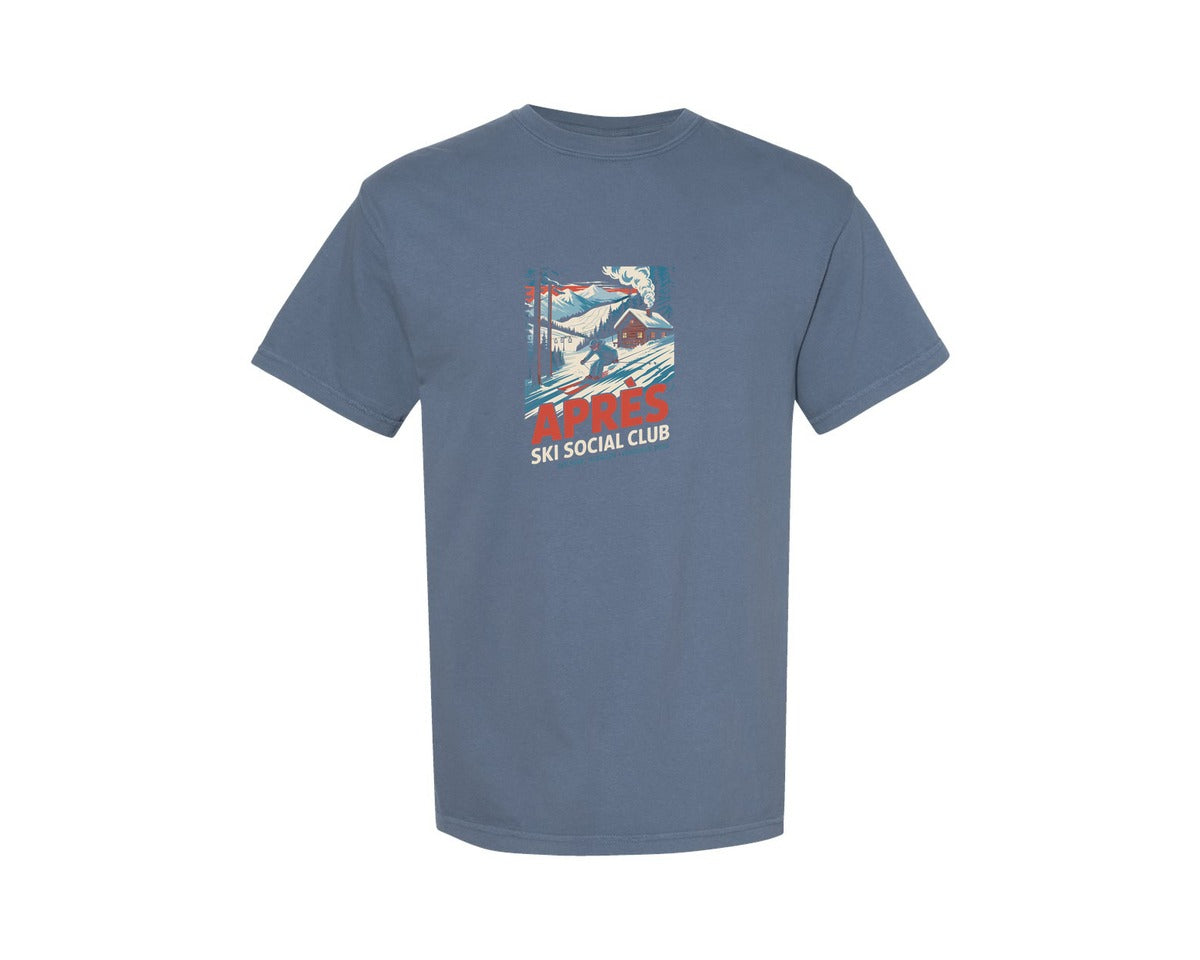 brand:Comfort Colors|color:Blue Jean|Ski Club Design Jay Peak Vermont 2026 Graphic T-Shirt