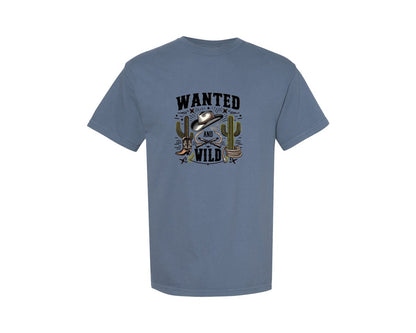 brand:Comfort Colors|color:Blue Jean|Western Wanted And Wild T Shirt Graphic T-Shirt