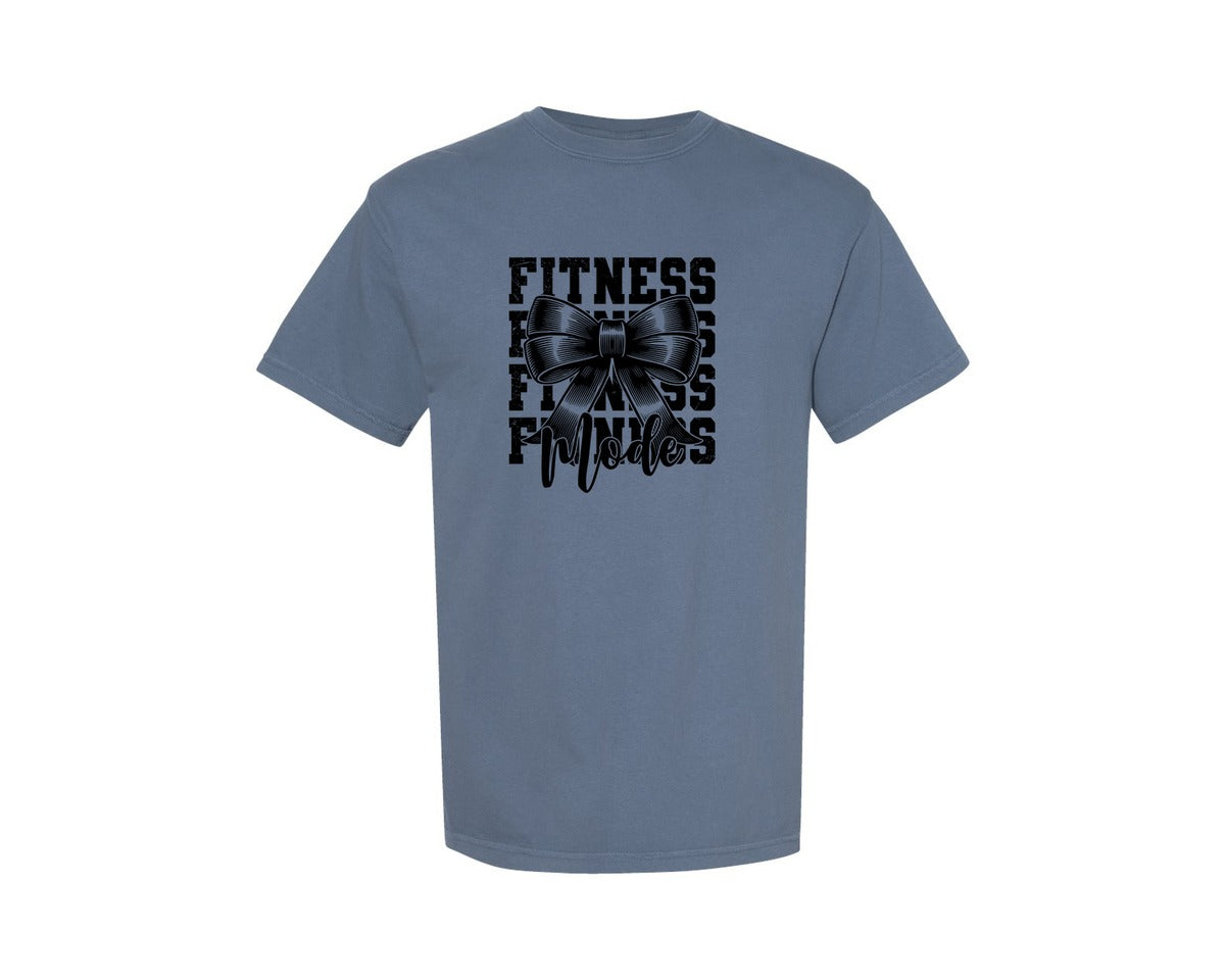 brand:Comfort Colors|color:Blue Jean|Fitness Mode Retro Gym Graphic T-Shirt