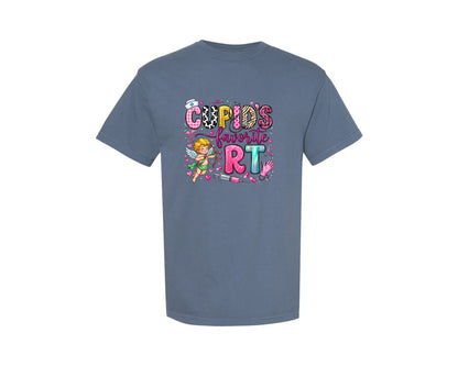 brand:Comfort Colors|color:Blue Jean|Valentine Rt Respiratory Therapist Graphic T-Shirt