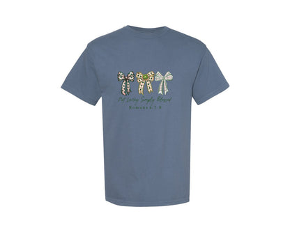 brand:Comfort Colors|color:Blue Jean|Not Lucky Simply Blessed Patrick Day Graphic T-Shirt