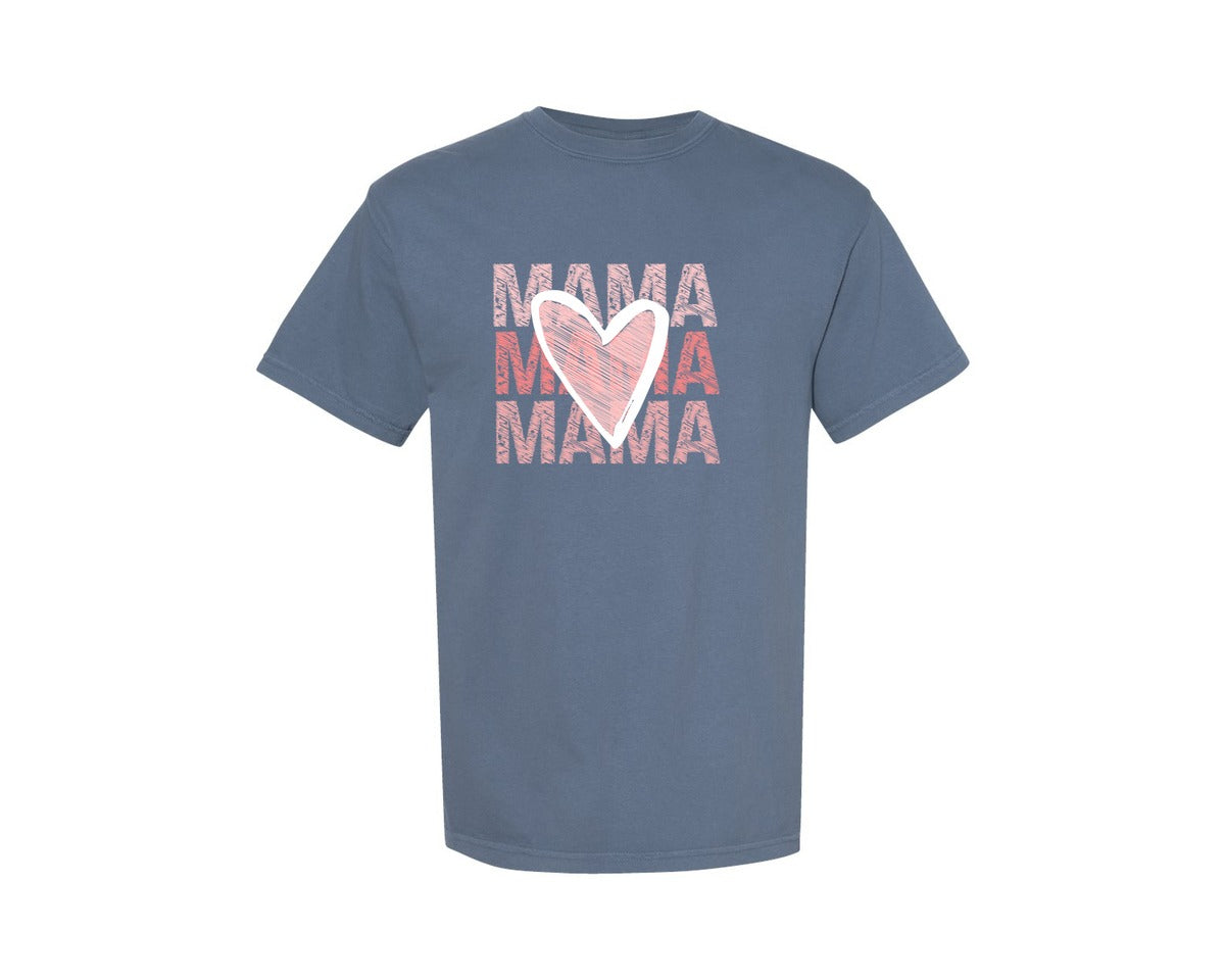 brand:Comfort Colors|color:Blue Jean|Mama Valentines Day Graphic T-Shirt
