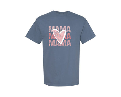 brand:Comfort Colors|color:Blue Jean|Mama Valentines Day Graphic T-Shirt