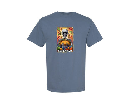 brand:Comfort Colors|color:Blue Jean|Skeleton Tarot Card Cinco De Mayo Tshirt Graphic T-Shirt