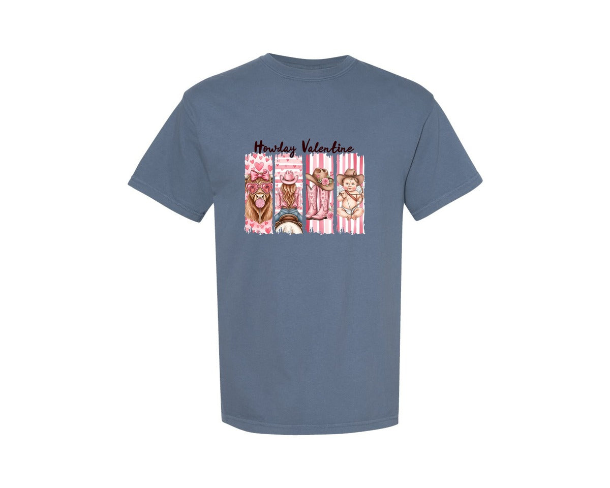 brand:Comfort Colors|color:Blue Jean|Western Brushstroke Valentine Graphic T-Shirt