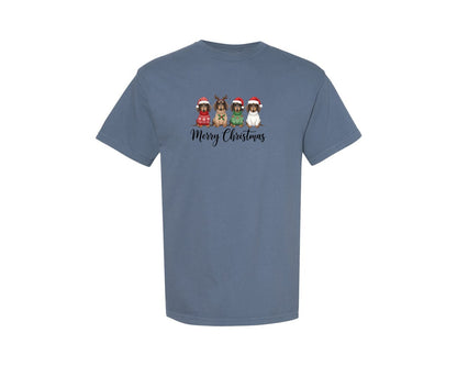 brand:Comfort Colors|color:Blue Jean|Christmas Dachshund 2 Graphic T-Shirt