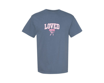 brand:Comfort Colors|color:Blue Jean|Pink Valentine Christian Coquette Graphic T-Shirt