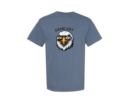 brand:Comfort Colors|color:Blue Jean|Game Day Eagle Football Eagles Mascot 2 Graphic T-Shirt
