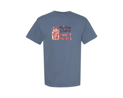 brand:Comfort Colors|color:Blue Jean|Sweet Hearts Teacher Valentine Graphic T-Shirt