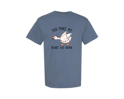 brand:Comfort Colors|color:Blue Jean|You Make My Heart Go Honk Goose 2 Graphic T-Shirt