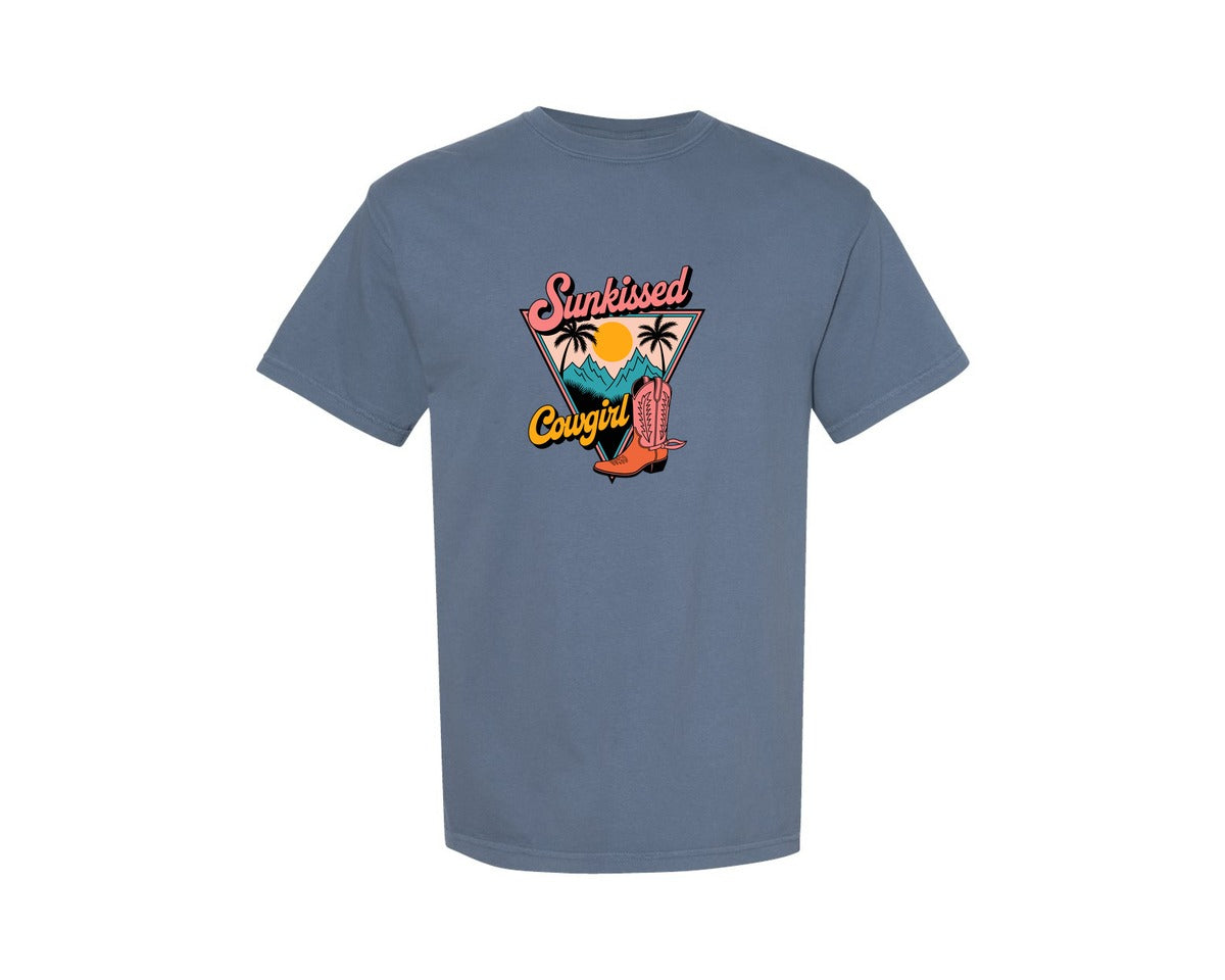 brand:Comfort Colors|color:Blue Jean|Sunkissed Cowgirl Western Summer 2 Graphic T-Shirt