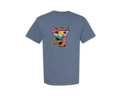 brand:Comfort Colors|color:Blue Jean|Sunkissed Cowgirl Western Summer 2 Graphic T-Shirt