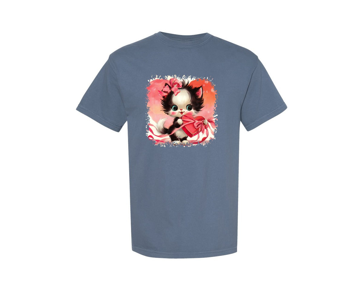 brand:Comfort Colors|color:Blue Jean|Vintage Valentine Square Tshirt 21 Graphic T-Shirt