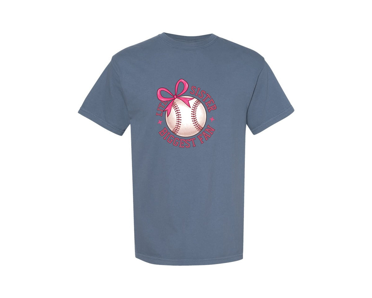 brand:Comfort Colors|color:Blue Jean|Baseball Sister Little Sister Graphic T-Shirt