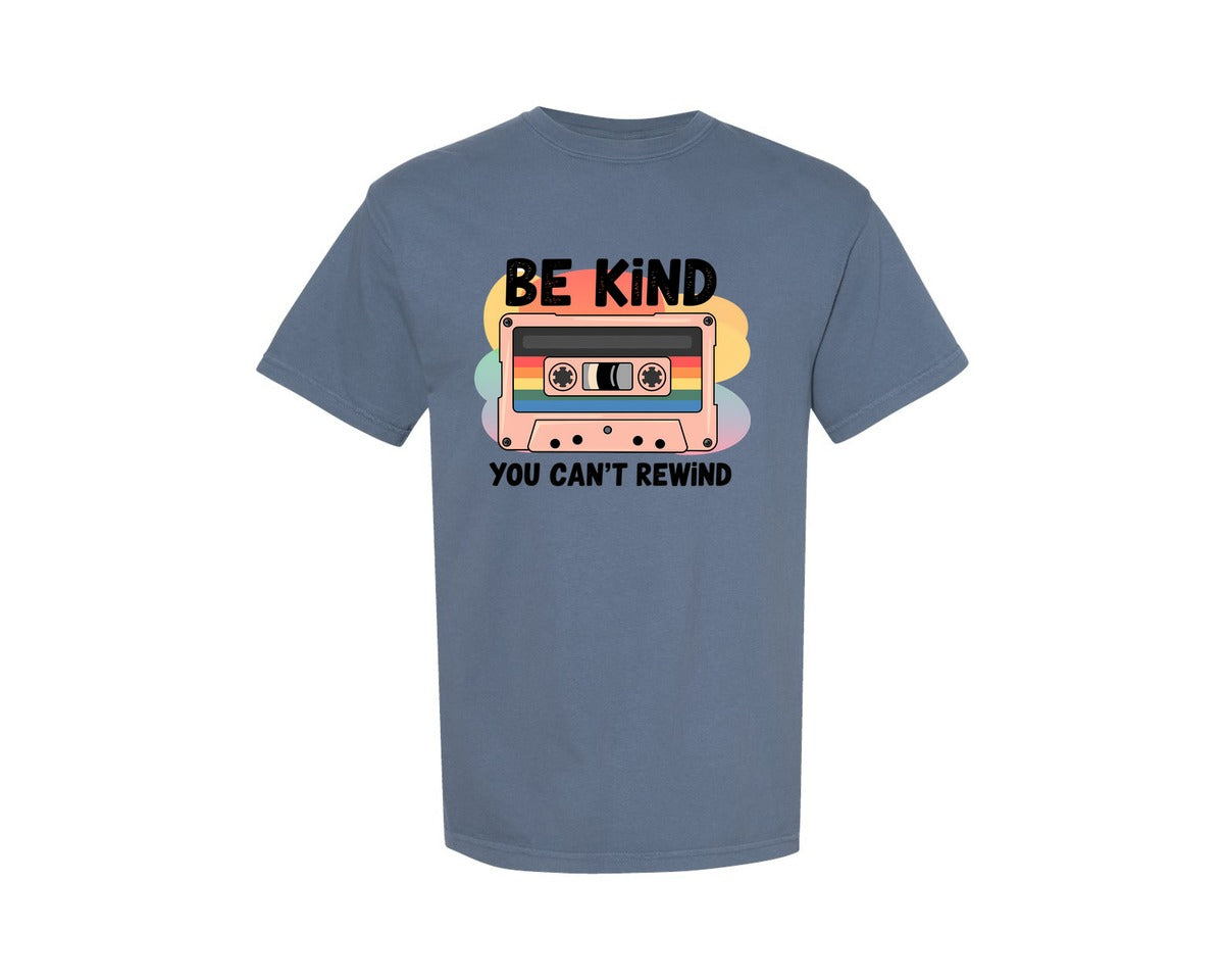 brand:Comfort Colors|color:Blue Jean|Be Kind Retro Cassette Tape 2 Graphic T-Shirt