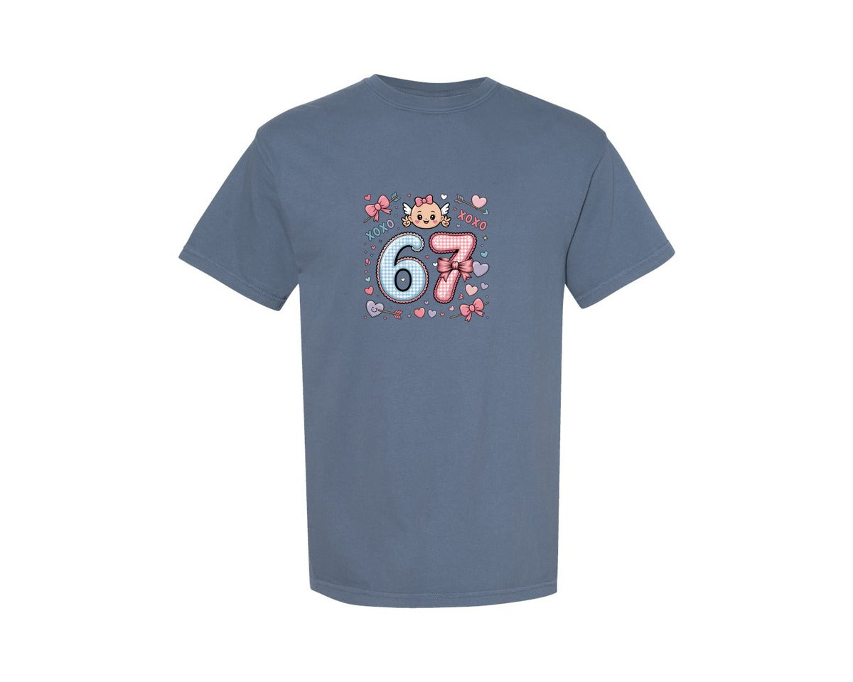 brand:Comfort Colors|color:Blue Jean|67 Valentine T Shirt Graphic T-Shirt