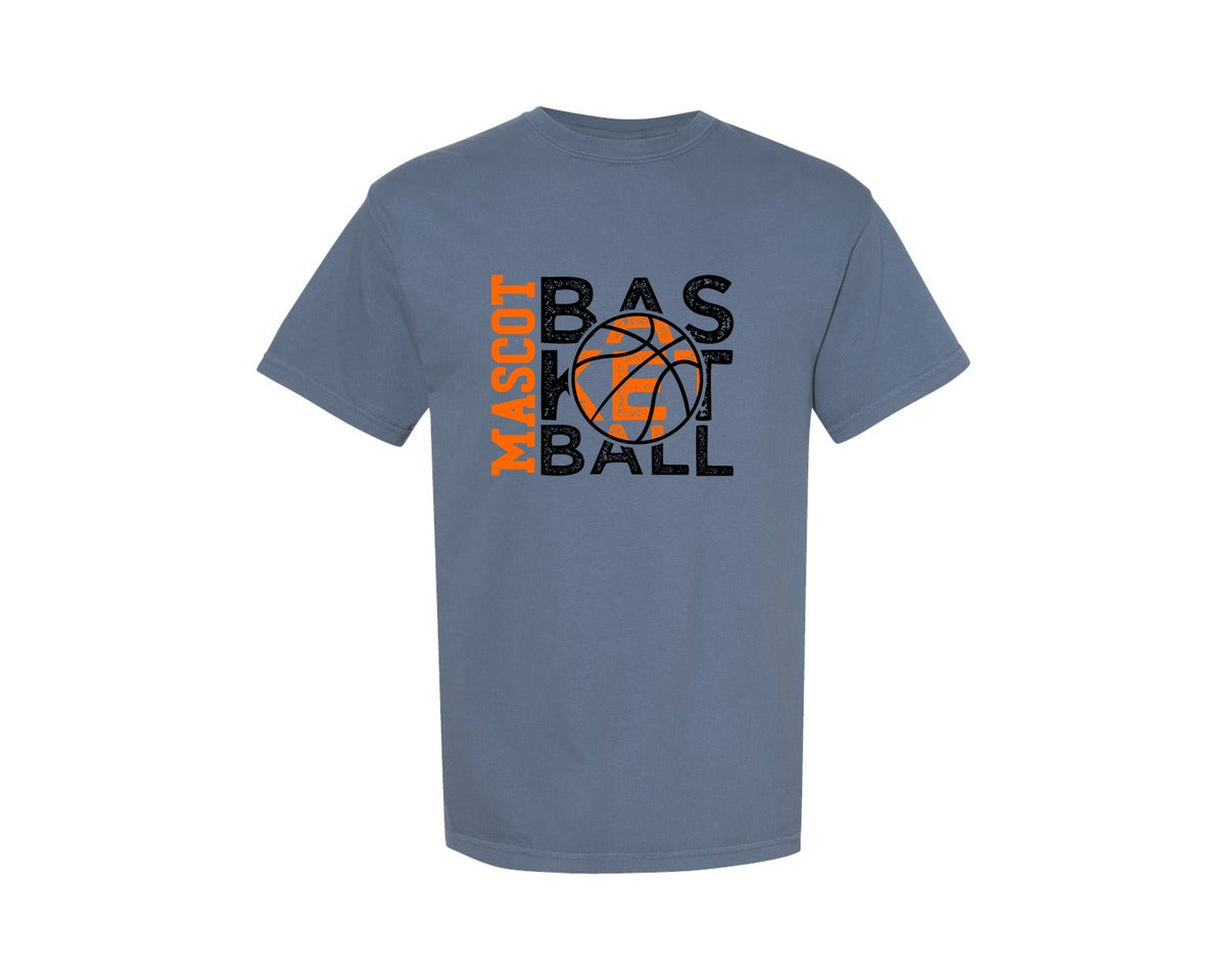brand:Comfort Colors|color:Blue Jean|Mascot Basketball Graphic T-Shirt