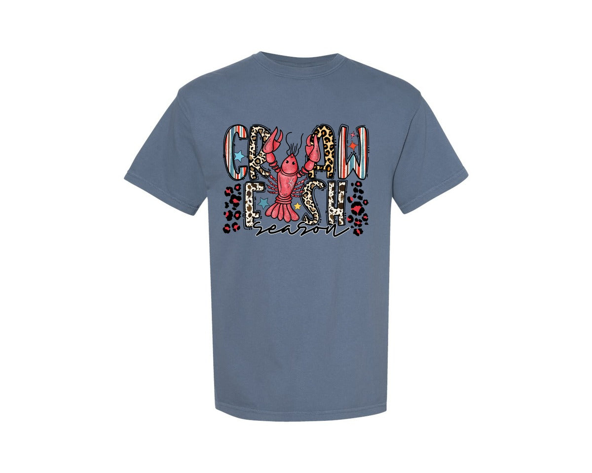 brand:Comfort Colors|color:Blue Jean|Crawfish Season Graphic T-Shirt