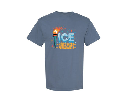 brand:Comfort Colors|color:Blue Jean|Ice Melts Under Resistance Illustration Graphic T-Shirt