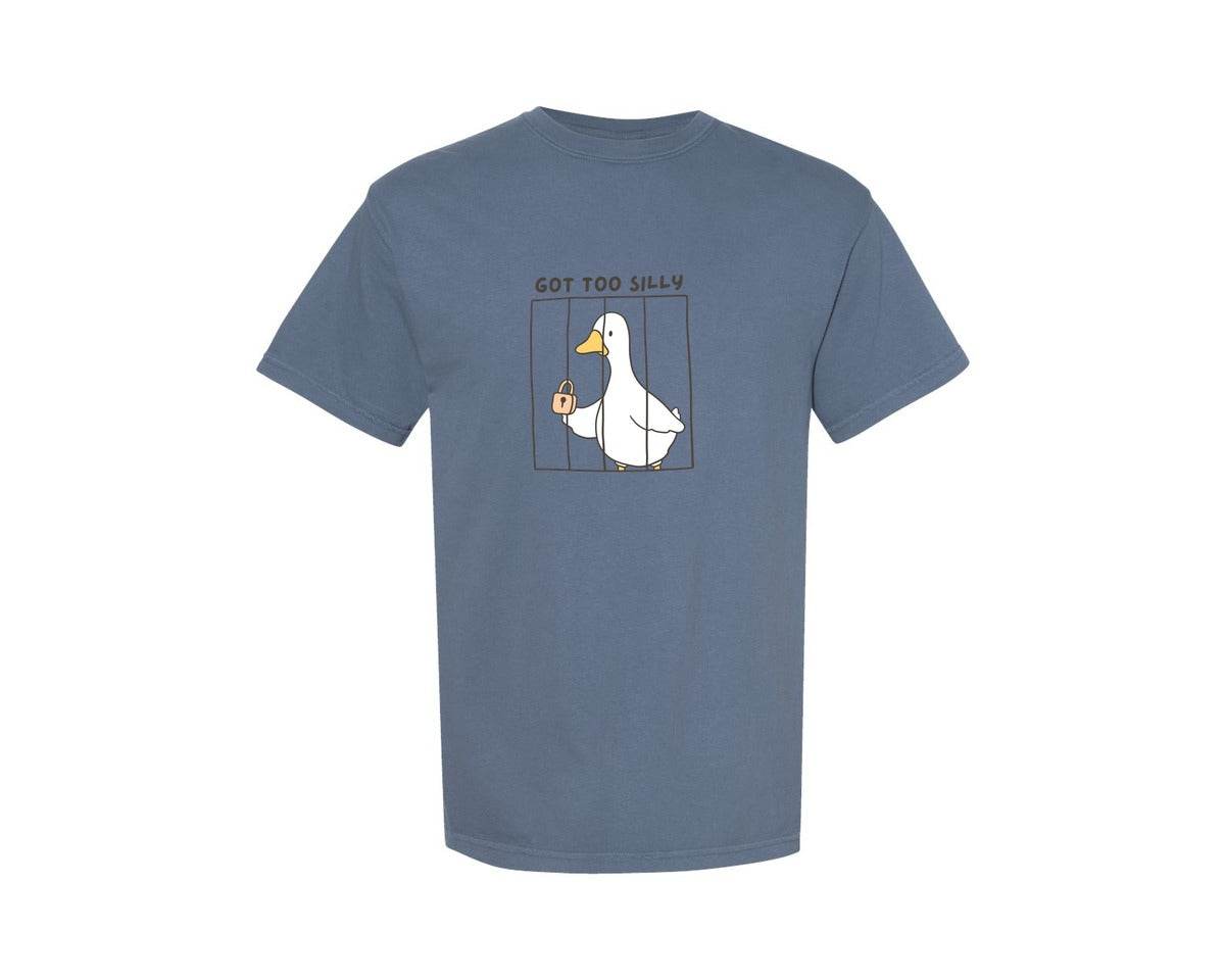 brand:Comfort Colors|color:Blue Jean|Got Too Silly Funny Silly Goose Graphic T-Shirt