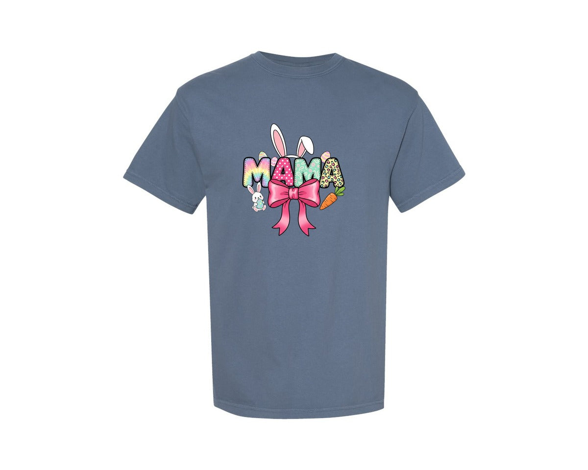 brand:Comfort Colors|color:Blue Jean|Coquette Easter Mama 3 Graphic T-Shirt