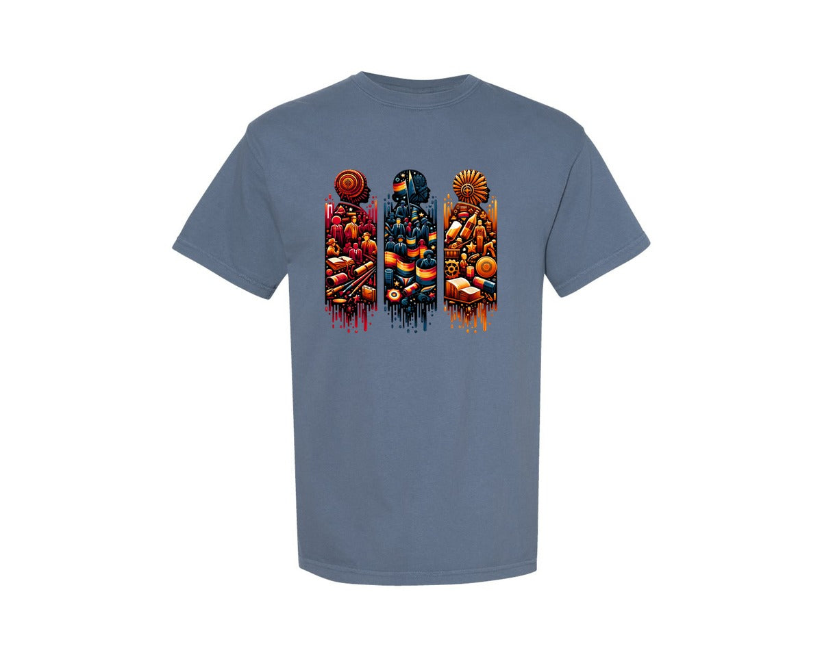 brand:Comfort Colors|color:Blue Jean|Black History Month Pngafrican 5 Graphic T-Shirt