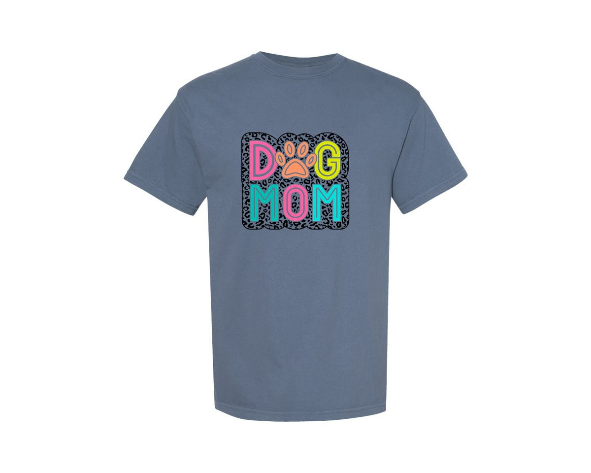 brand:Comfort Colors|color:Blue Jean|Funny Dog Dog Paw Dog Mom Graphic T-Shirt