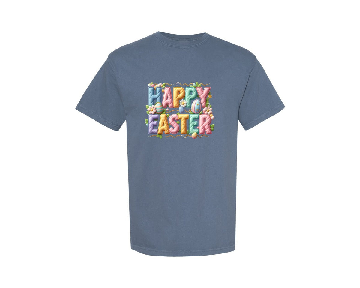 brand:Comfort Colors|color:Blue Jean|Happy Easter Designs Graphic T-Shirt