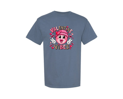 brand:Comfort Colors|color:Blue Jean|Valentine Vibes Valentines Day 3 Graphic T-Shirt