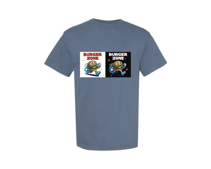brand:Comfort Colors|color:Blue Jean|Burger Running Burger Graphic T-Shirt