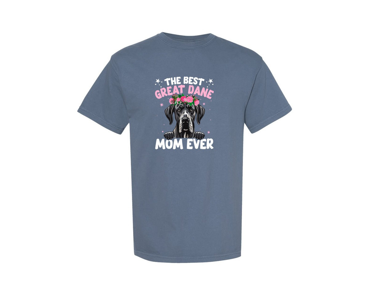 brand:Comfort Colors|color:Blue Jean|The Best Great Dane Mom Ever 2 Graphic T-Shirt