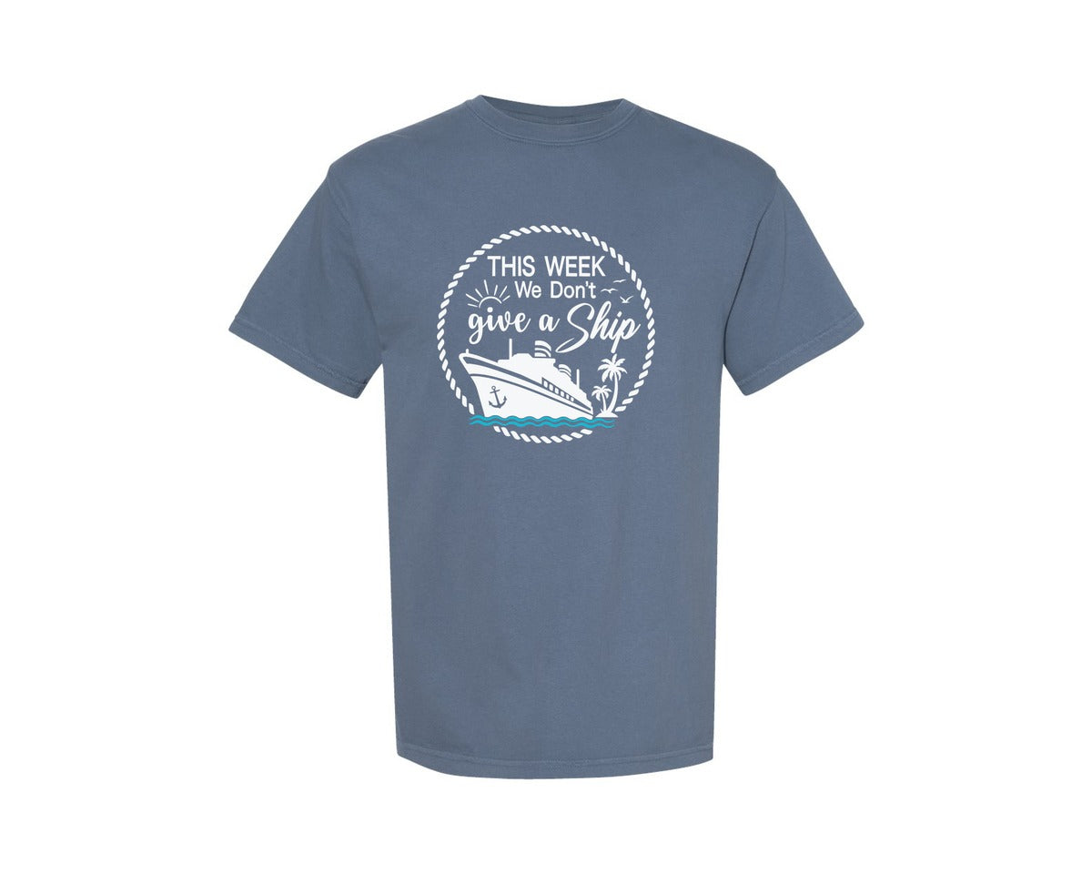 brand:Comfort Colors|color:Blue Jean|Cruise Ship Funny Family Trip Shirt 2 Graphic T-Shirt
